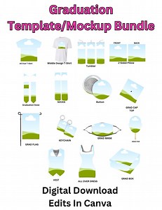 Graduation Template Mockup Bundle, Drag and Drop Image Edit, Canva Mockups, PDF File, Graduation Mockups - Etsy