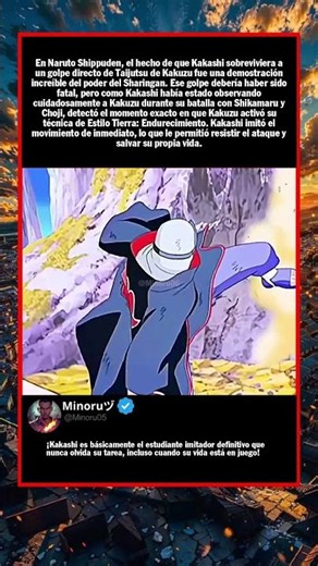 En Naruto Shippuden, el hecho de que Kakashi sobreviviera a un golpe directo de ...