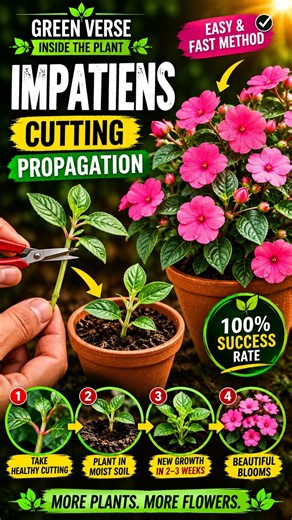 How to Propagate Impatiens? 🌸 | Easy Cutting Propagation #shorts