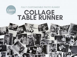 Custom Photo Collage Table Runner Template: DIY Celebration Decor (digital Download) - Etsy