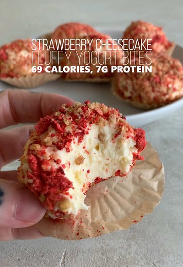 Delicious Strawberry Cheesecake Fluffy Yogurt Bites Recipe