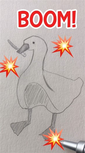 YOU CAN'T Recreate This RUDEST Goose! 🦢😈 #Shorts #Art #Challenge