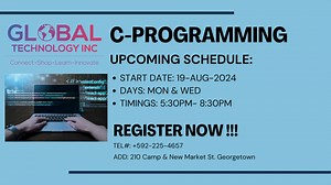 20 reactions |  Level Up Your Coding Skills with C Programming!  Don't wait – Register Now!!! #globaltechnology #onelove #OneGuyana Tel#: 225-4657 | Global Technology Inc | Facebook