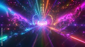 Get lost in a sea of vibrant colors and captivating visuals as you dance the night away at the EDM Light Show Extravaganza an immersive celebration of music and light.