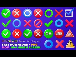 Wrong and Right, Check Mark Icon Template Pack - Free - Animated icons essential for YouTube vide...
