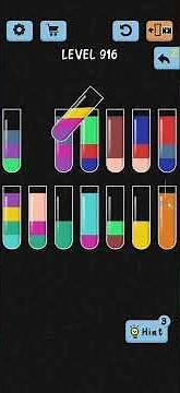 Water Color Sort Level 916 Walkthrough Solution iOS/Android