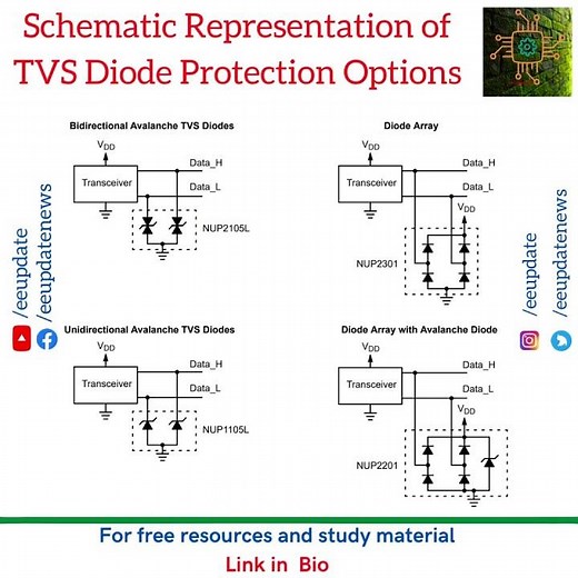 Schematic Representation of TVS Diode Protection Options