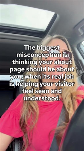 A strong about page holds up a mirror