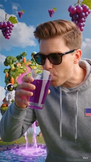 “English Man Drinks Juice From a Floating Grape Planet 🇬🇧🍇”