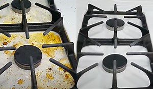 Clean Burnt On Food Onto A White Stove