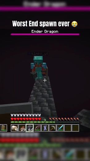 Worst end spawn in Minecraft #shorts #gaming #minecraft