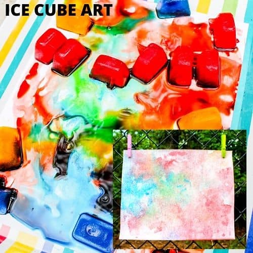 Colorful Ice Painting for Process Art