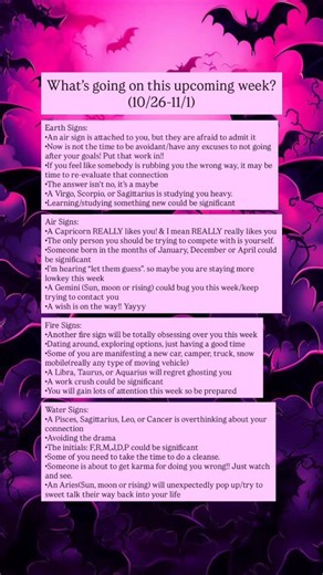 YourDailyGuidance on Instagram: "What’s going on this upcoming week? 🦇👻 #tarot"