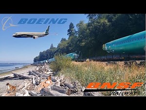 BNSF Train Transporting Boeing 737 MAX Fuselages!