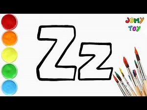 Glitter Letter Z Coloring and Drawing | Alphabet phonics and words for Kids, Toddlers | ABC for kids