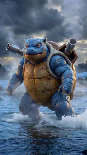 The AI evolution of Squirtle😎 Which Pokémon character evolution would you like to see next? #fyp #shorts #viral #pokemon #epic