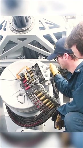 U.S. Sailors maintenance on an Mark 15 Phalanx Close-In Weapon System