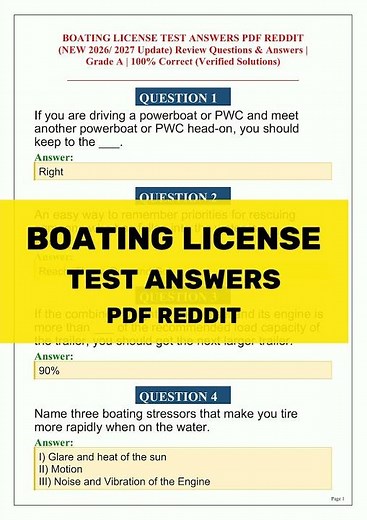 Boating License Test Answers PDF 2026 | Free Practice Questions & Study Guide