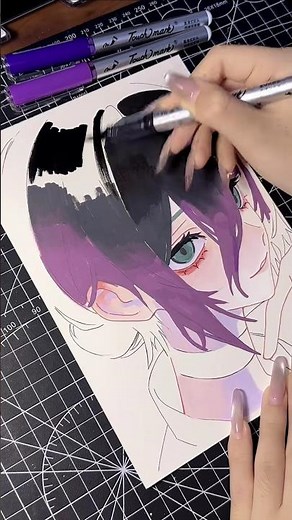 REZE Tradtional SPEEDPAINT!❤️❤️ #art #arttrend #anime #arttutorial