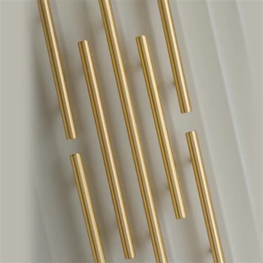 High Quality Brass T-Bar Handle Home Hardware Copper Knobs Gold Pulls Wardrobe Handle Kitchen Handles