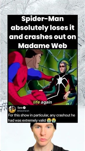 Spider-Man absolutely loses it and crashes out on Madame Web