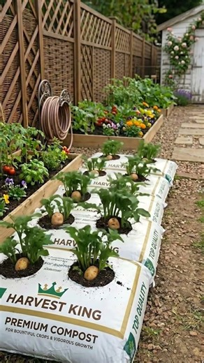 Growing potatoes easily in soil bags 🥔🌿