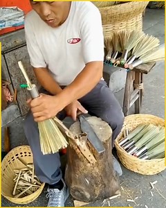 Handmade Bamboo Broom Craft Process. #BambooCraft #HandmadeBrooms | Fun club