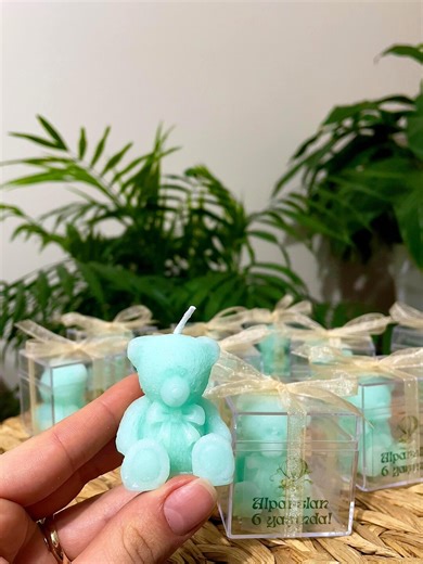 Teddy Bear Candle Favors – Baby Shower, Birthday Party Keepsake Candles - Etsy