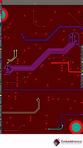 Embeddronics on Instagram: "Bus Routing in Altium. Every signal sets with different color #UART #SPI #I2C #pcbdesign #embeddronics"