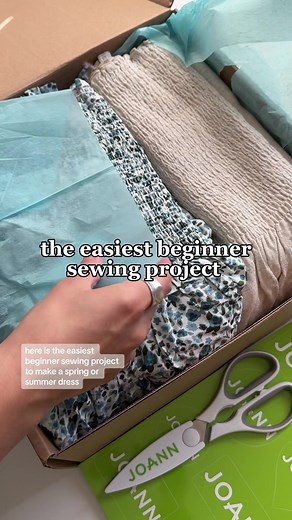 been wanting to make this reel for you guys for a while! this is a great beginner sewing project! • fabric: the smocked fabric from @JOANN Stores - they have so many different prints and colors! this fabric was #gifted 🥹 definitely recommend washing this fabric first! i was headed to a concert so I didn’t have time for it 🙈 • measurements: i cut mine at 25inches for reference - NOTE: don’t make it to tight because you want to be able to still walk in it if you decide to keep it long. i definit