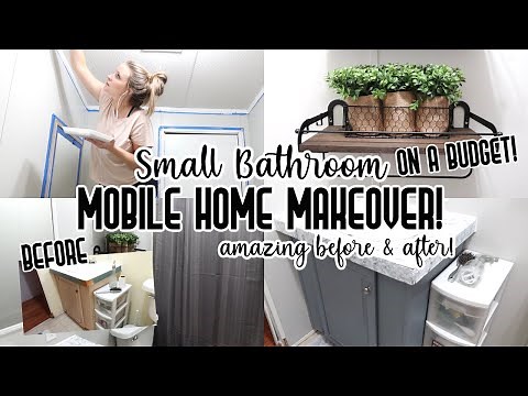 MOBILE HOME MAKEOVER ON A BUDGET | SMALL BATHROOM MAKEOVER