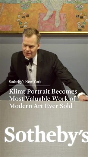 Gustav Klimt’s masterpiece ‘Bildnis Elisabeth Lederer (Portrait of Elisabeth Lederer)’ just made auction history, becoming the most valuable work of modern art ever sold at $236.4 million. Moments ago, the star lot from the Leonard A. Lauder Collection sparked a 19-minute bidding battle inside #SothebysNewYork’s Breuer Building. Watch @ob1london drop the hammer Watch @ob1london drop the hammer on the historic moment. This full-length portrait — shimmering with East Asian motifs, Fauvist color, a