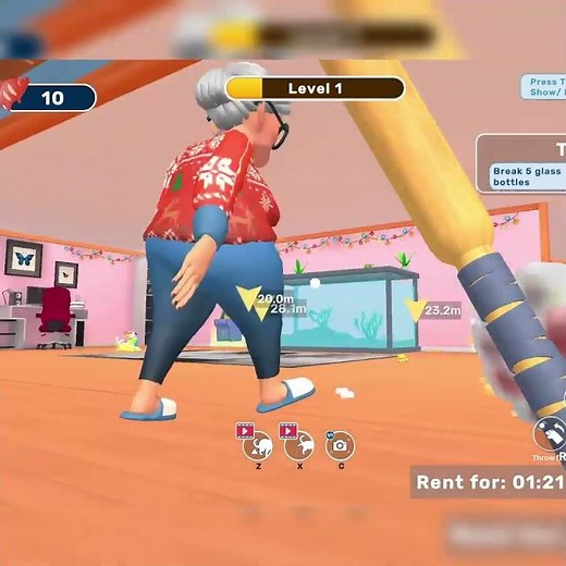 The Cat Won....Then Granny Had the Last Word 💀🐱#gaming #funny #challenge #shorts