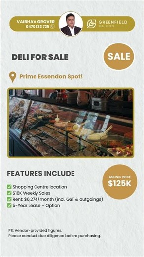Deli For Sale | Prime Essendon Location