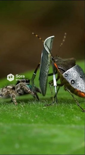 Shield Bug Warrior vs Spider Assassin ⚔️💥 Macro Weapon Battle | 盾虫ウォリアー vs スパイダーアサシン