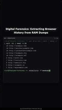Digital Forensics: Extracting Browser History from RAM Dumps