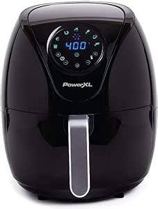 PowerXL Air Fryer 7 QT Maxx Classic, Extra Hot Air Fry, Cook, Crisp, Broil, Roast, Bake, High Gloss Finish, Nonstick, Black