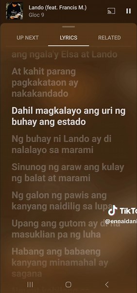 Lando by Gloc 9 ft. Francis M. No copyright infringement intended. I do not own this song or anypart of it. #lyricvideo #gloc9 #pinoyrap