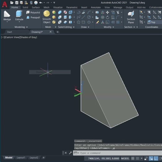 AutoCAD 3D Wedge Tutorial 🔥 | Easy Step-by-Step for Beginners #autocad #cadwork #cadline #Wedge#cad