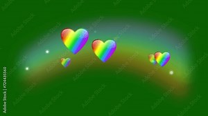 Valentine's Animation. Love theme animation. Romantic animation, with green screen background.