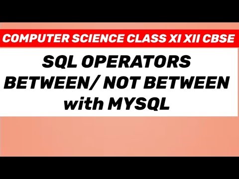 SQL OPERATORS: BETWEEN/ NOT BETWEEN operator with MYSQL.