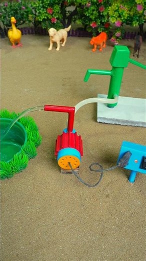 Mini hand pump project water with supply motor drinks buffalo sheep farm #waterpump #shorts #590