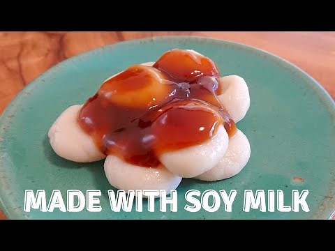Mitarashi Dango with Soy milk / Easy Japanese Dessert Recipe 簡単! 豆乳白玉おやつ　レシピ