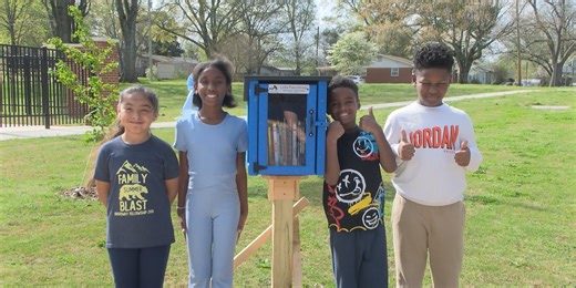 Weeden Elementary School students create free little library for the community