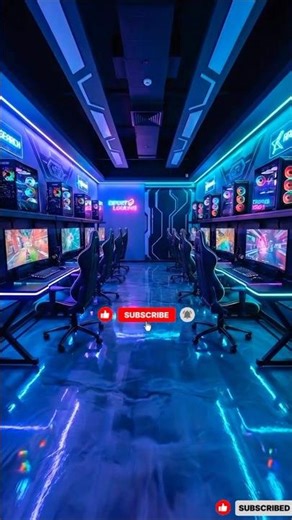 Gaming Café Transformation 😱 | Epoxy Floor Setup + Ultimate Gaming Room Build#shorts #usa #usashorts