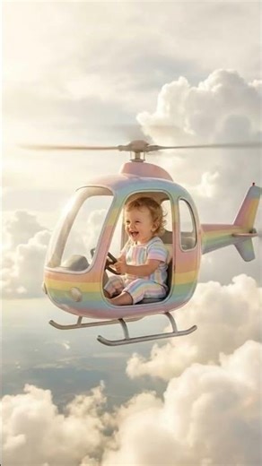 Baby Flying a Helicopter – Super Cute Sky Adventure!#shorts