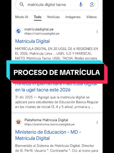Seguimiento del Proceso de Matrícula Digital
