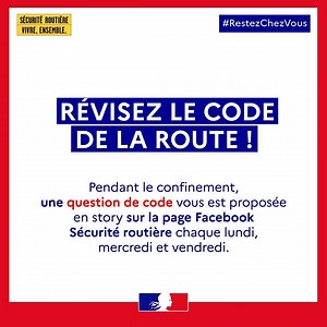 Le code de la route évolue au fil du temps. Que vous soyez candidat au permis de conduire ou conducteur expérimenté, il est toujours bon de réviser ! Rendez-vous en story de notre compte les lundis, mercredis et vendredis pour des #QuizCodeDeLaRoute ! #RestezChezVous | Sécurité routière