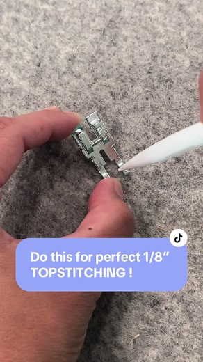 This is what I do to get perfect topstitching every time. Follow me for more sewing and quilting tips and tricks! #craftygemini #thecraftygemini #sewing #quilting #sewingtok #quiltingtok #learntosew #sewingtips #sewingtipsandtricks #bagmakingtips #bagmaking #topstitching #topstitchingtips #topstitching