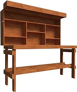 Folding Workbench Plans DIY Garage Storage Work Bench Table with Shelf Organizer - Amazon.com